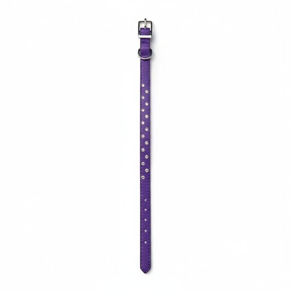 Purple Rhinestone Studded Pet Collar S Adjustable 14" - Picture 1 of 6